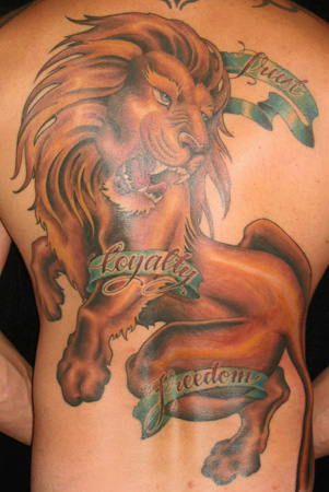 lion head tattoos. But the lions more than made
